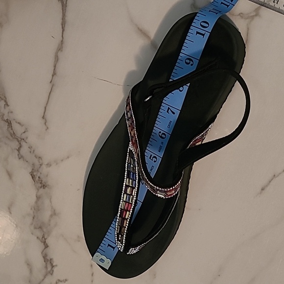 Skechers ArchFit Cali Rhinestones Thong Sandals Wmns 9 Bedazzled Summer Beach - Picture 9 of 10